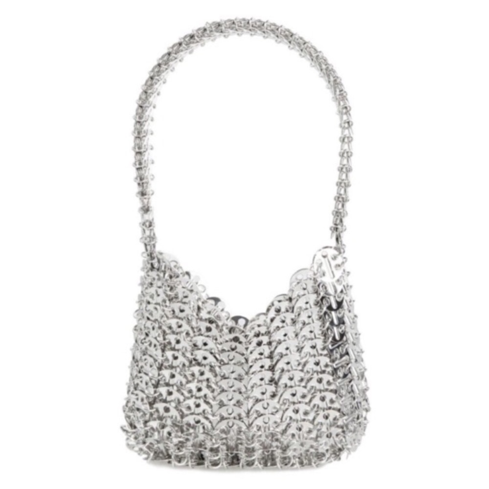 Metallic Disc Party Handbag - Metal Sequin Top Handle Bag Party New